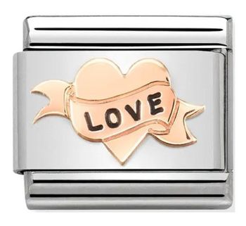 Nomination Link 9K zawieszka różowe złoto 'Serce z napisem Love' 430202 14.jpg